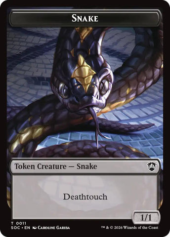Snake // Zombie Double-Sided Token [Secrets of Strixhaven Commander Tokens] - The Mythic Store | 24h Order Processing