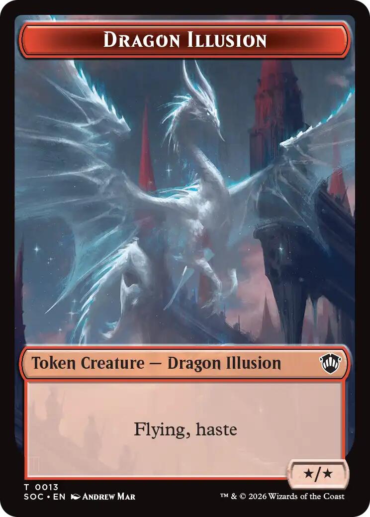 Dragon Illusion // Elemental (0002) Double-Sided Token [Secrets of Strixhaven Commander Tokens] - The Mythic Store | 24h Order Processing