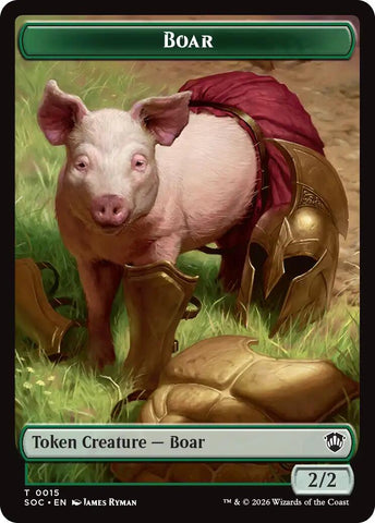 Boar // Frog Lizard Double-Sided Token [Secrets of Strixhaven Commander Tokens] - The Mythic Store | 24h Order Processing