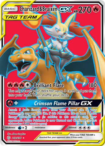 Charizard & Braixen GX (212/236) [Sun & Moon: Cosmic Eclipse] - The Mythic Store | 24h Order Processing