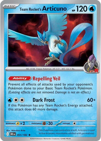 Team Rocket's Articuno (051/182) (Non-Holo) (Deck Exclusive) [Scarlet & Violet: Destined Rivals] - The Mythic Store | 24h Order Processing