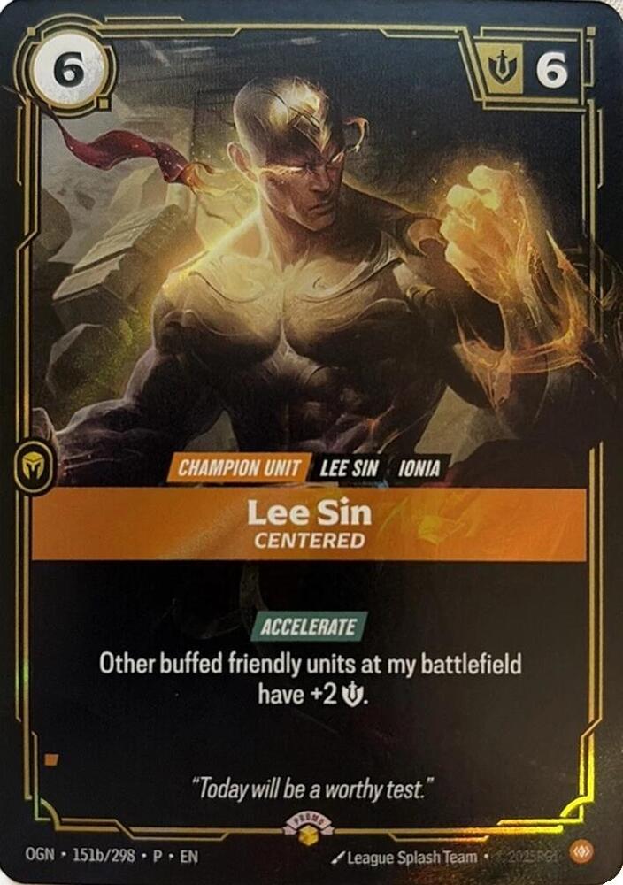 Lee Sin - Centered (151b/298) [Riftbound Organized Play Promotional Cards] - The Mythic Store | 24h Order Processing