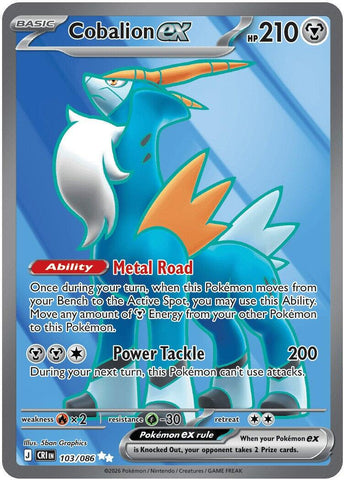Cobalion ex (103/086) [Mega Evolution: Chaos Rising] - The Mythic Store | 24h Order Processing