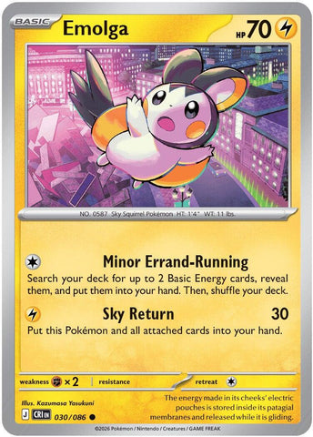 Emolga (030/086) [Mega Evolution: Chaos Rising] - The Mythic Store | 24h Order Processing