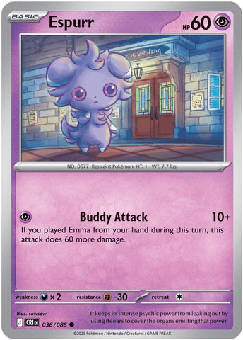 Espurr (036/086) [Mega Evolution: Chaos Rising] - The Mythic Store | 24h Order Processing