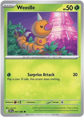 Weedle (001/086) [Mega Evolution: Chaos Rising] - The Mythic Store | 24h Order Processing