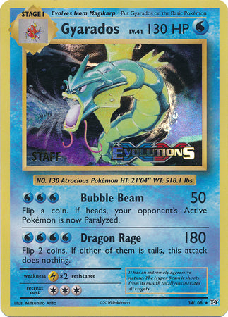Gyarados (34/108) (XY Evolutions Staff Prerelease) [XY: Black Star Promos] - The Mythic Store | 24h Order Processing