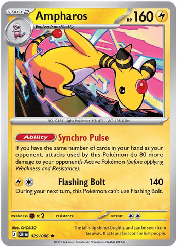 Ampharos (029/086) (Deck Exclusive) [Mega Evolution: Chaos Rising] - The Mythic Store | 24h Order Processing