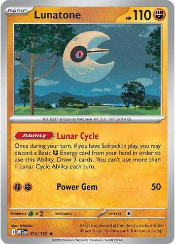 Lunatone (074/132) (Non-Holo) [Mega Evolution: Base Set] - The Mythic Store | 24h Order Processing