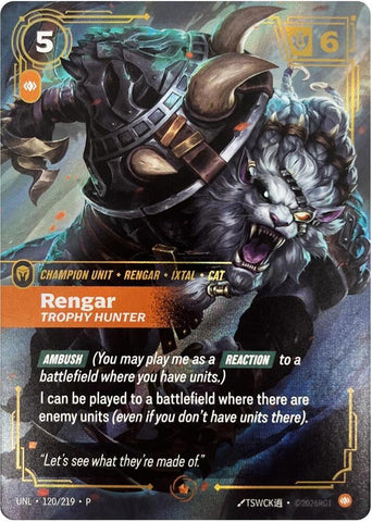 Rengar - Trophy Hunter (120/219) [Riftbound Organized Play Promotional Cards] - The Mythic Store | 24h Order Processing