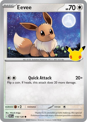 Eevee (118/128) [Mega Evolution: 30th Celebration] - The Mythic Store | 24h Order Processing