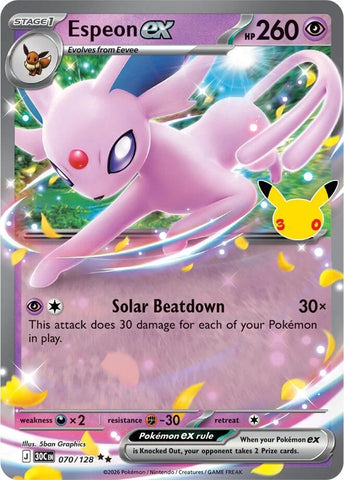 Espeon ex (070/128) [Mega Evolution: 30th Celebration] - The Mythic Store | 24h Order Processing
