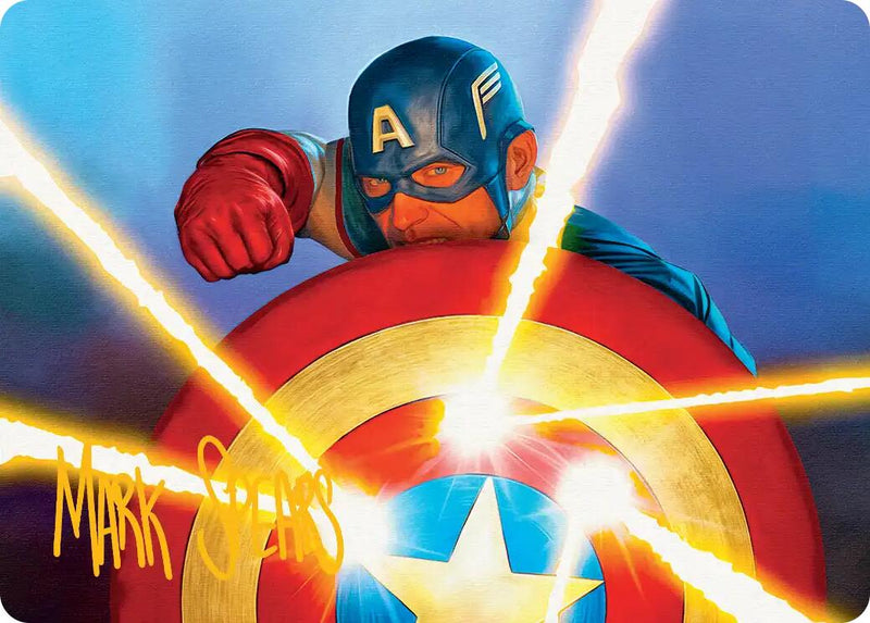 Captain's Defense Art Card (Gold-Stamped Signature) [Marvel Super Heroes Art Series] - The Mythic Store | 24h Order Processing