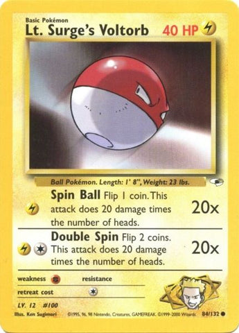 Lt. Surge's Voltorb (84/132) [Gym Heroes Unlimited] - The Mythic Store | 24h Order Processing