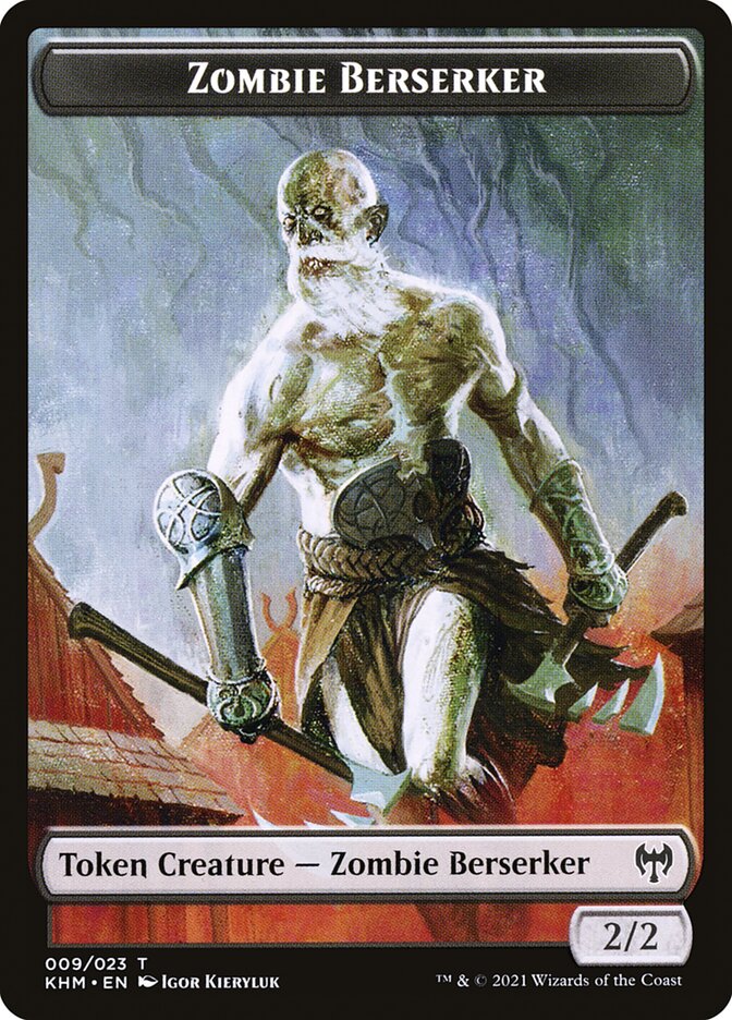Human Warrior // Zombie Berserker Double-Sided Token [Kaldheim Tokens] - The Mythic Store | 24h Order Processing