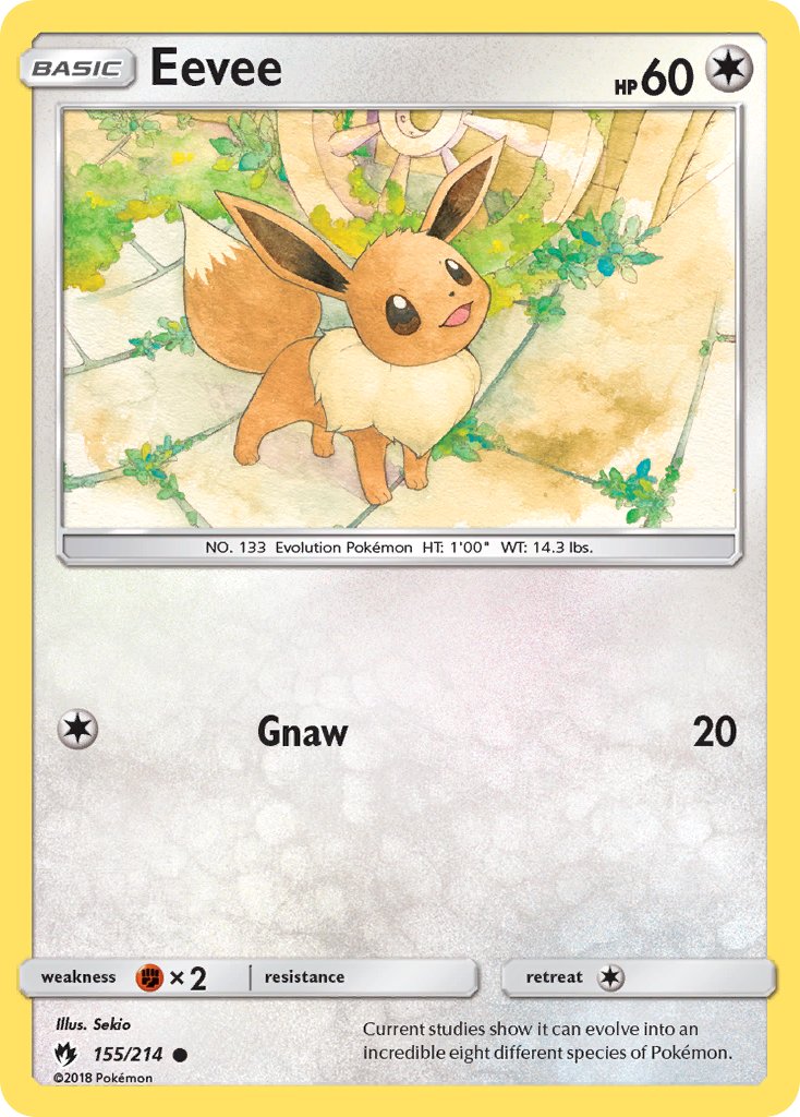 Eevee (155/214) (Let's Play, Eevee Cracked Ice Holo) (Theme Deck Exclusives) [Sun & Moon: Lost Thunder] - The Mythic Store | 24h Order Processing