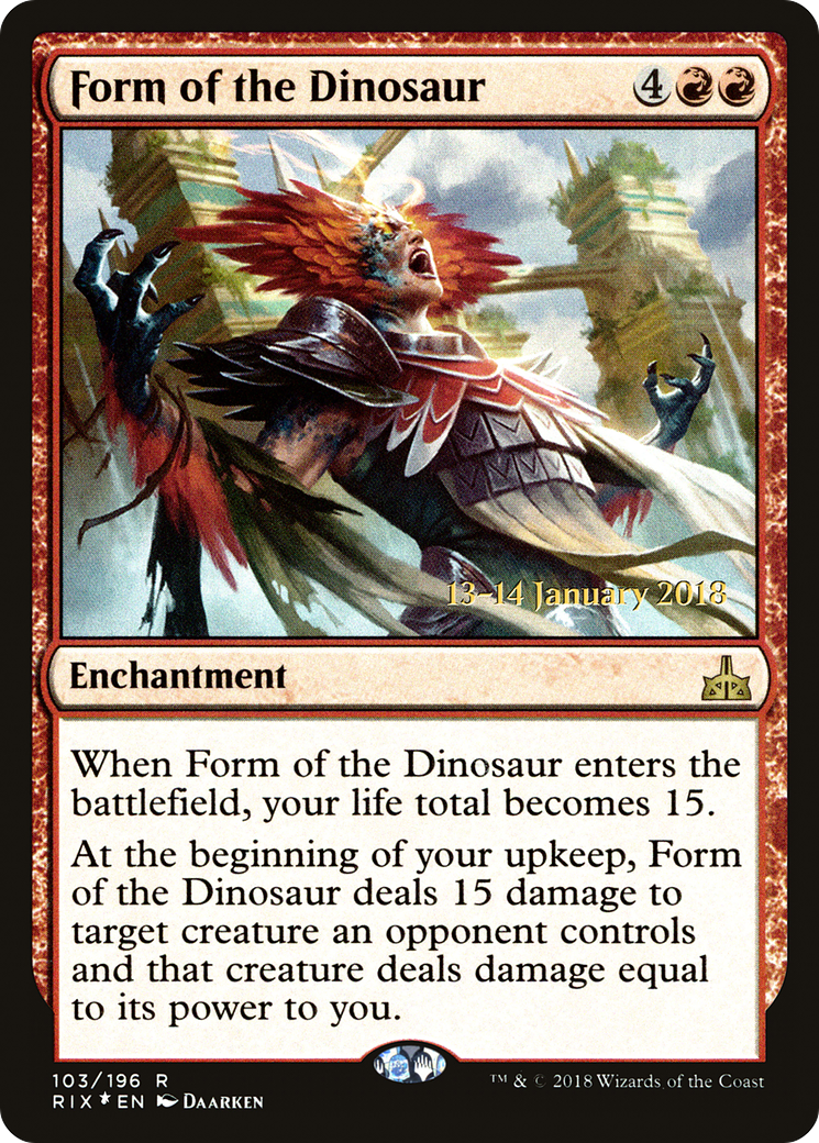 Form of the Dinosaur [Rivals of Ixalan Prerelease Promos] - The Mythic Store | 24h Order Processing