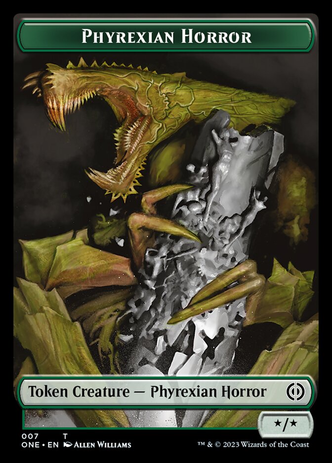 Phyrexian Mite (011) // Phyrexian Horror (007) Double-Sided Token [Phyrexia: All Will Be One Tokens] - The Mythic Store | 24h Order Processing