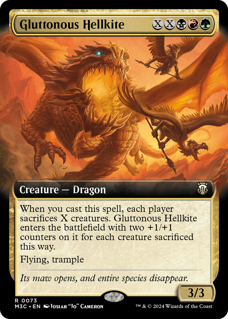 Gluttonous Hellkite (Extended Art) (Ripple Foil) [Modern Horizons 3 Commander] - The Mythic Store | 24h Order Processing