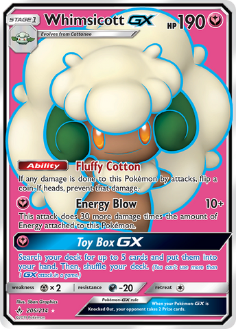 Whimsicott GX (206/214) [Sun & Moon: Unbroken Bonds] - The Mythic Store | 24h Order Processing