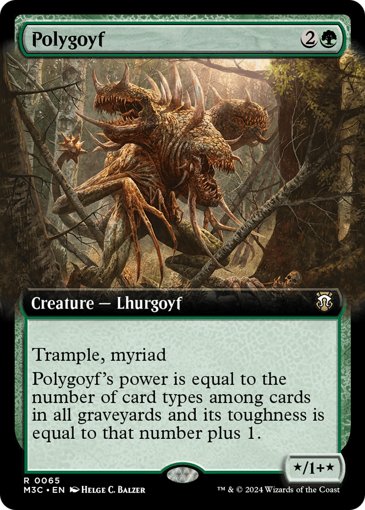 Polygoyf (Extended Art) (Ripple Foil) [Modern Horizons 3 Commander] - The Mythic Store | 24h Order Processing