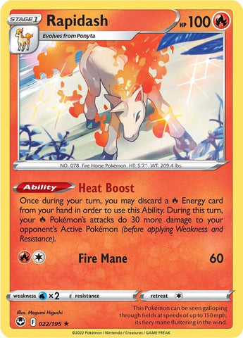 Rapidash (022/195) (Theme Deck Exclusive) [Sword & Shield: Silver Tempest] - The Mythic Store | 24h Order Processing