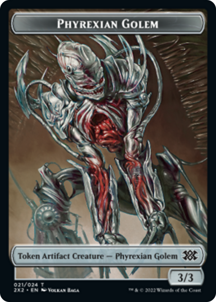Saproling // Phyrexian Golem Double-Sided Token [Double Masters 2022 Tokens] - The Mythic Store | 24h Order Processing