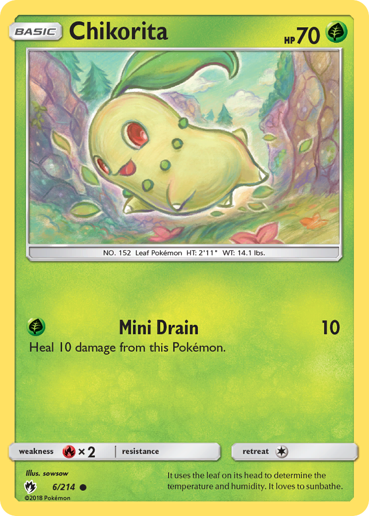 Chikorita (6/214) [Sun & Moon: Lost Thunder] - The Mythic Store | 24h Order Processing