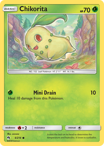Chikorita (6/214) [Sun & Moon: Lost Thunder] - The Mythic Store | 24h Order Processing