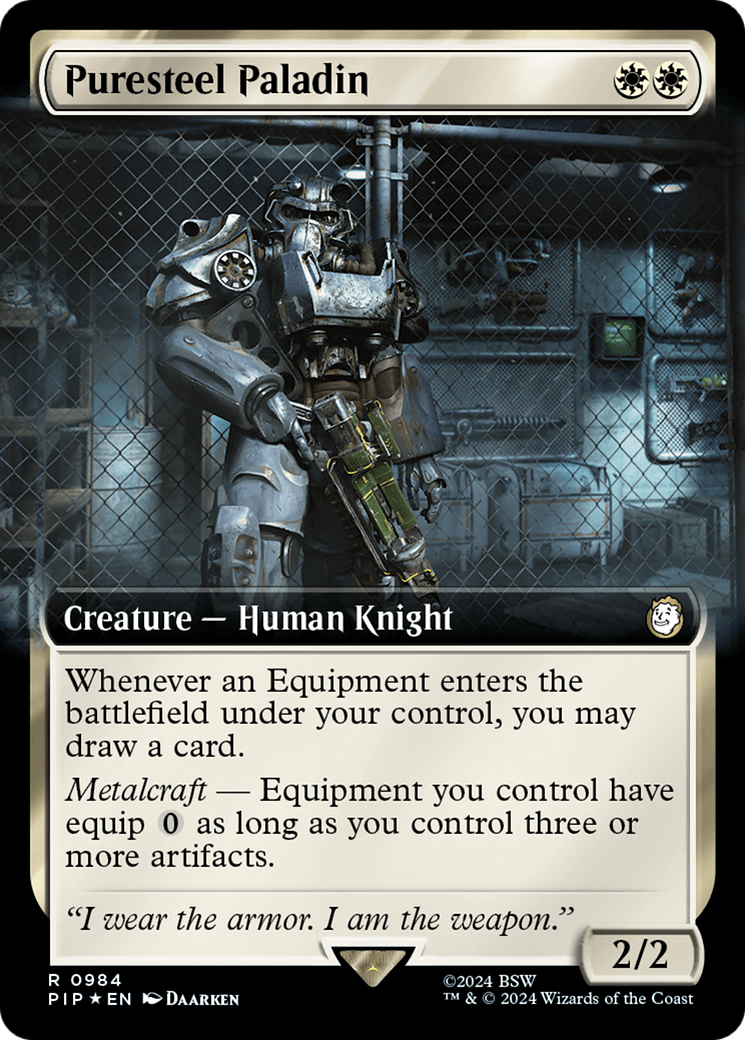 Puresteel Paladin (Extended Art) (Surge Foil) [Fallout] - The Mythic Store | 24h Order Processing