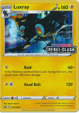 Luxray (SWSH023) (Staff Prerelease Promo) [Sword & Shield: Black Star Promos] - The Mythic Store | 24h Order Processing