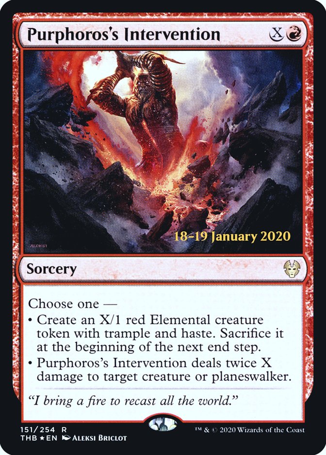 Purphoros's Intervention [Theros Beyond Death Prerelease Promos] - The Mythic Store | 24h Order Processing
