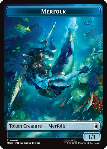 Merfolk // Doombot Double-Sided Token [Marvel Super Heroes Tokens] - The Mythic Store | 24h Order Processing