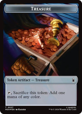 Treasure (027) // Rogue (025) Double-Sided Token (Surge Foil) [Marvel Super Heroes Commander Tokens] - The Mythic Store | 24h Order Processing