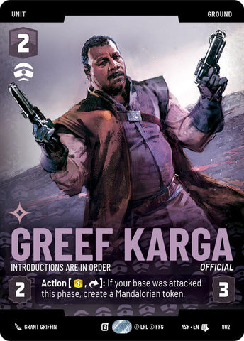 Greef Karga - Introductions are in Order (802) (Prestige) (802) [Ashes of the Empire] - The Mythic Store | 24h Order Processing