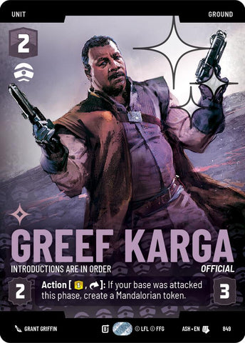 Greef Karga - Introductions are in Order (849) (Prestige Foil) (849) [Ashes of the Empire] - The Mythic Store | 24h Order Processing
