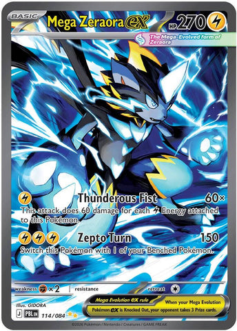Mega Zeraora ex (114/084) [Mega Evolution: Pitch Black] - The Mythic Store | 24h Order Processing