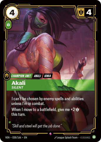 Akali, Silent (038/166) [Vendetta] - The Mythic Store | 24h Order Processing