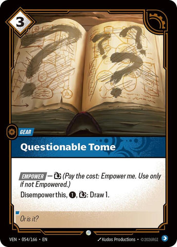 Questionable Tome (054/166) [Vendetta] - The Mythic Store | 24h Order Processing