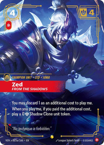 Zed, From the Shadows (Alternate Art) (023a/166) [Vendetta] - The Mythic Store | 24h Order Processing