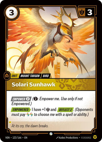 Solari Sunhawk (122/166) [Vendetta] - The Mythic Store | 24h Order Processing