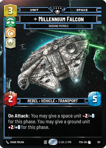 Millennium Falcon - Dodging Patrols (153) (Prize Wall) (Foil) (153) [Galactic Championship 2026] - The Mythic Store | 24h Order Processing