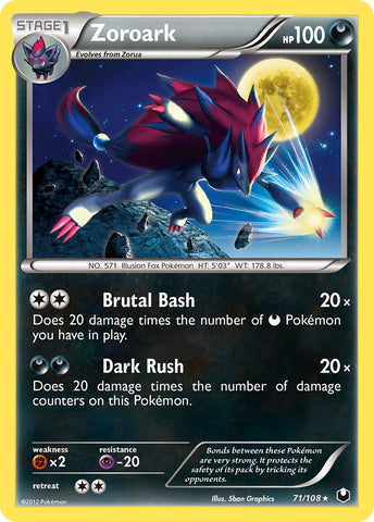 Zoroark (71/108) (Cracked Ice Holo) (Theme Deck Exclusive) [Black & White: Dark Explorers] - The Mythic Store | 24h Order Processing