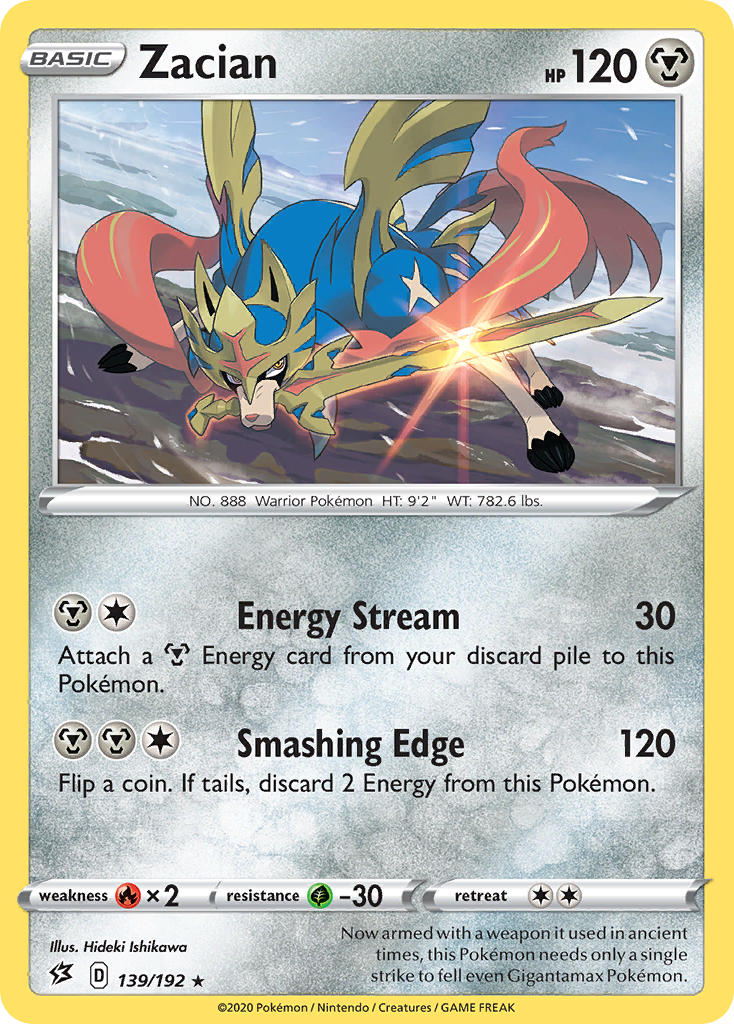 Zacian (139/192) (Cracked Ice Holo) (Theme Deck Exclusives) [Sword & Shield: Rebel Clash] - The Mythic Store | 24h Order Processing
