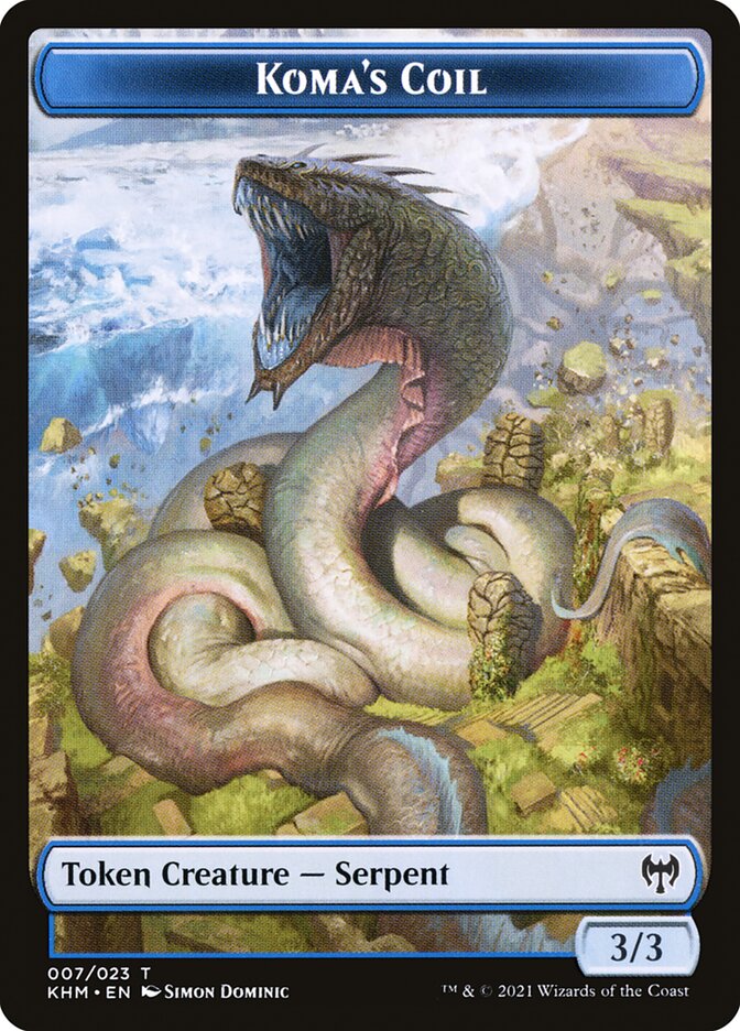Human Warrior // Koma's Coil Double-Sided Token [Kaldheim Tokens] - The Mythic Store | 24h Order Processing