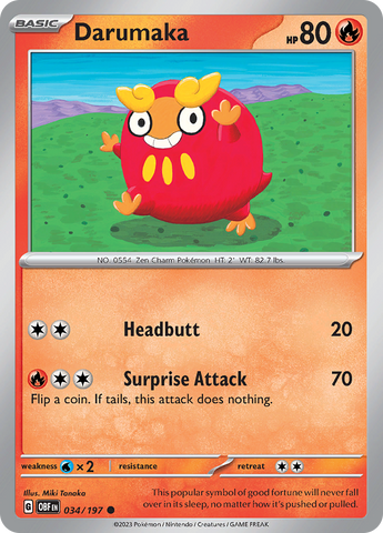 Darumaka (034/197) [Scarlet & Violet: Obsidian Flames] - The Mythic Store | 24h Order Processing