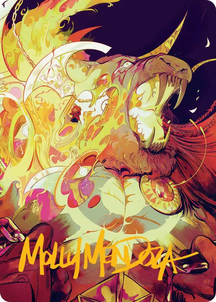 Ajani's Anguish Art Card (Gold-Stamped Signature) [Reality Fracture Art Series] - The Mythic Store | 24h Order Processing