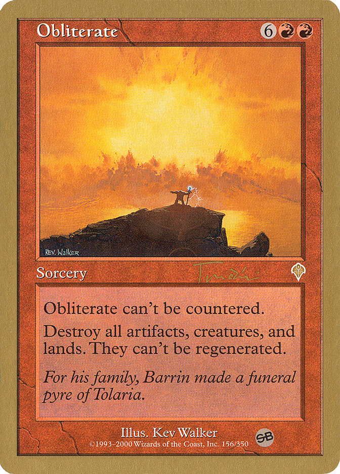 Obliterate (Jan Tomcani) (SB) [World Championship Decks 2001] - The Mythic Store | 24h Order Processing