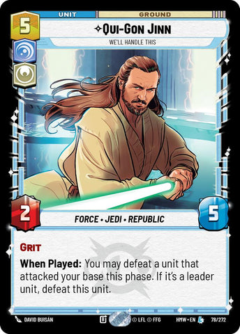 Qui-Gon Jinn - We'll Handle This (78/272) (78/272) [Homeworlds] - The Mythic Store | 24h Order Processing