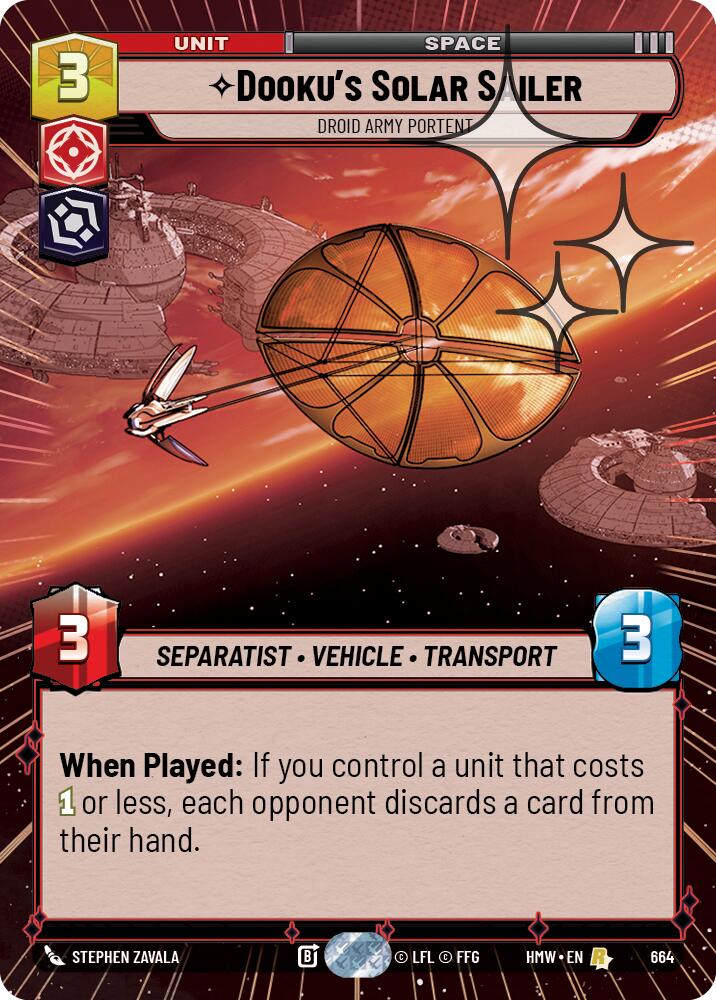 Dooku's Solar Sailer - Droid Army Portent (664) (Hyperspace Foil) (664) [Homeworlds] - The Mythic Store | 24h Order Processing
